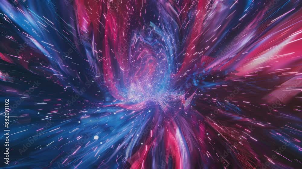 An abstract 4K video background featuring a purple, red, and blue explosion technology portal with a blinking swirl vortex in a seamless looping animation. An abstract 4K video background featuring a purple, red, and blue explosion technology portal with a blinking swirl vortex in a seamless looping animation.