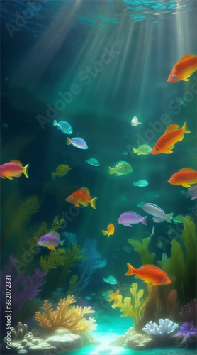 underwater scene and organisms