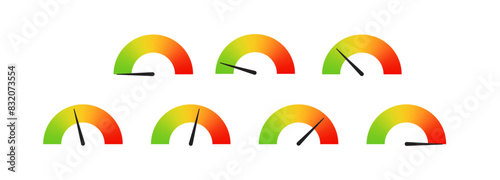 Meter Level. Scale Gauge Meter: Indicators with Different