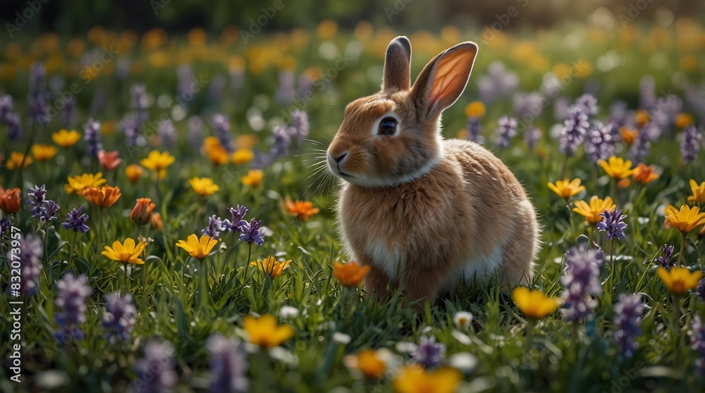 Obraz premium The bond between a rabbit and its human friend during an outdoor picnic ai_generated