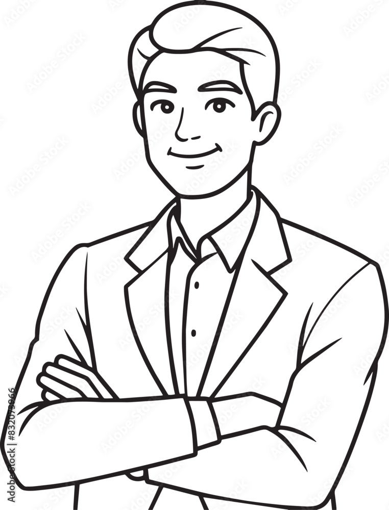 businessman in a suit line art illustration black and white businessman in a suit line art illustration black and white