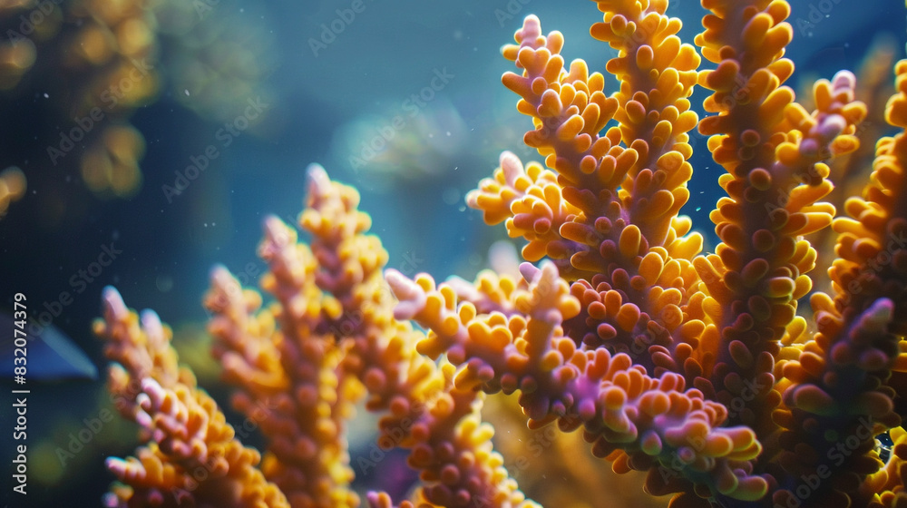 Bold coral structure expressing scientific purity, suitable for promotional science materials, Bold coral structure expressing scientific purity, suitable for promotional science materials,