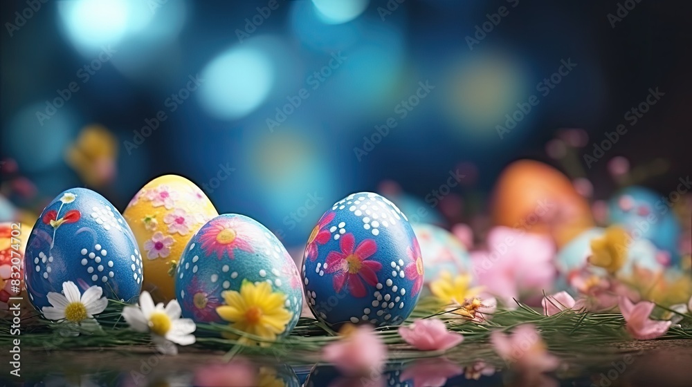 Beautiful colorful easter eggs background copy space Beautiful colorful easter eggs background copy space