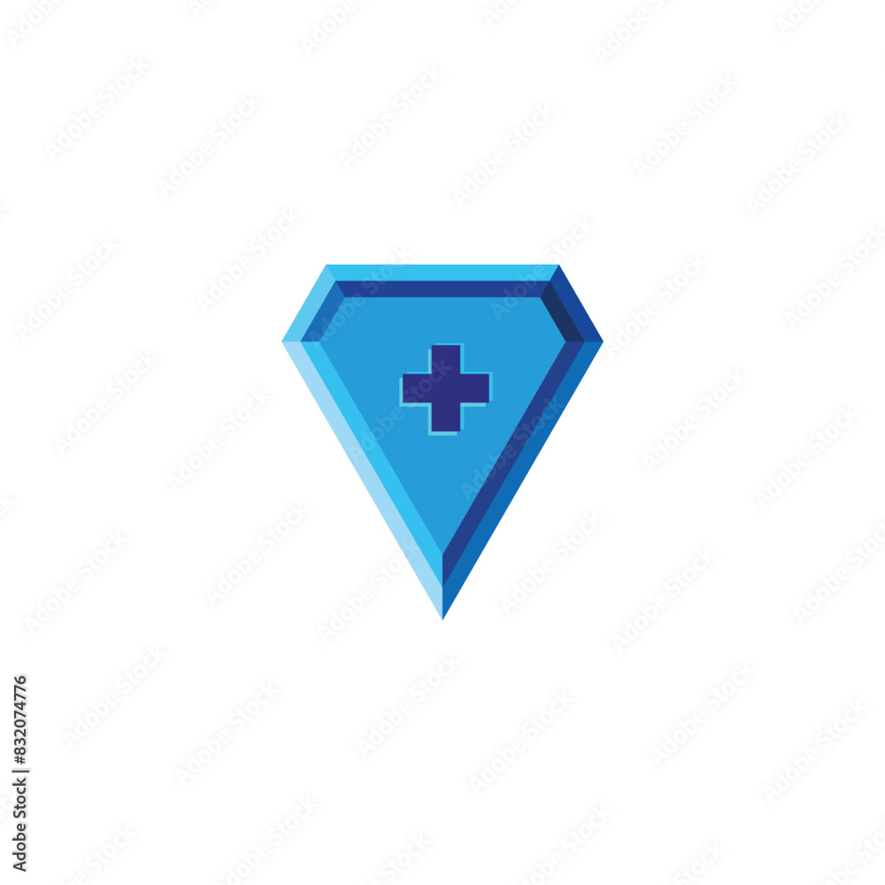 simple 3D shield vector logo symbol simple 3D shield vector logo symbol