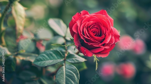 Red rose flower macro