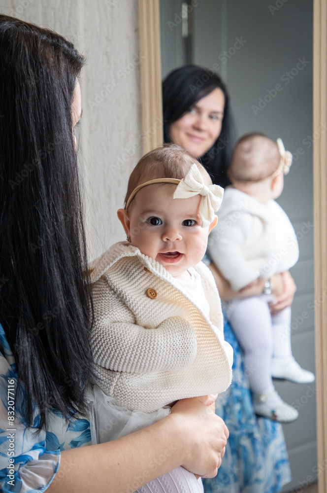 baby girl with mother at home baby girl with mother at home
