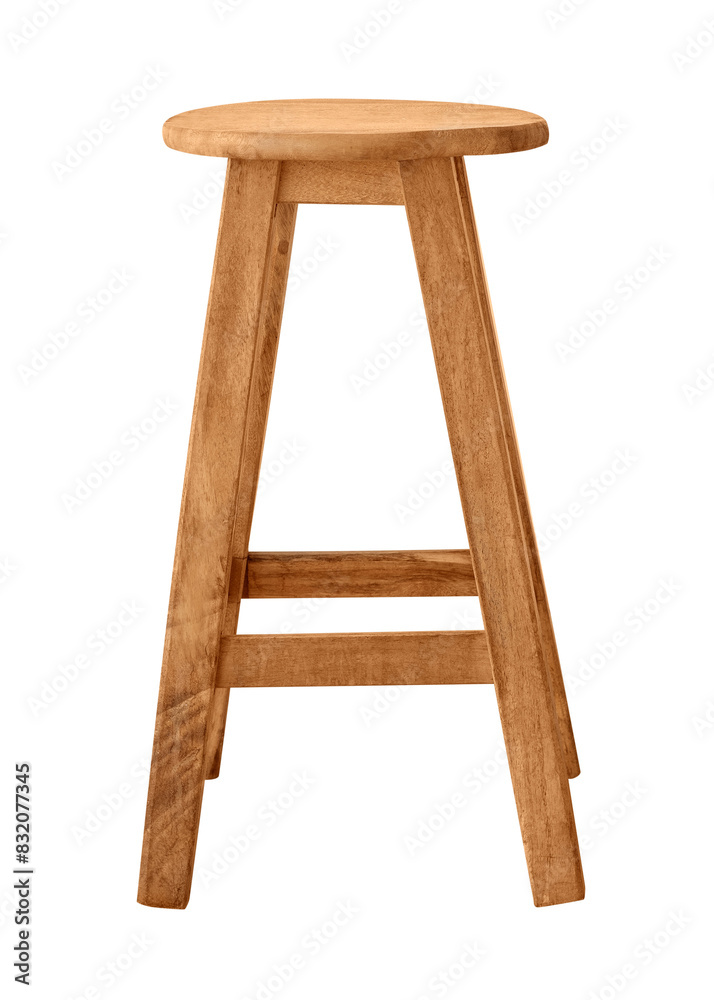 Single wooden stool design element Single wooden stool design element