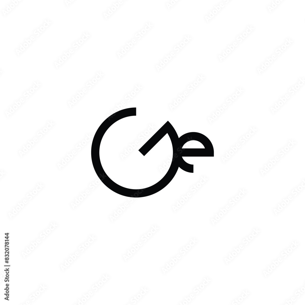 letters G and e connected simple vector logo symbol letters G and e connected simple vector logo symbol