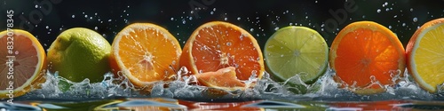 Citrus Splash  Fresh Oranges  Lemons  and Limes in Sparkling Water