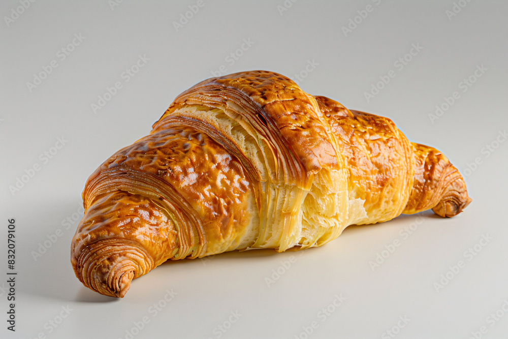a croissant on a white surface a croissant on a white surface