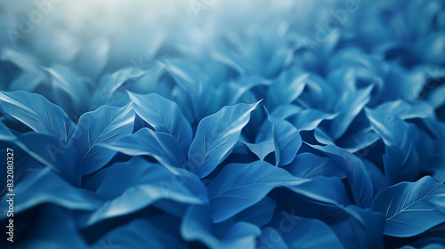 Blue leaves background.