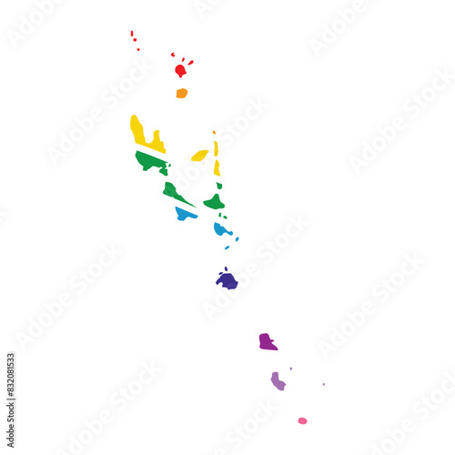 Vanuatu swoosh silhouette rainbow map