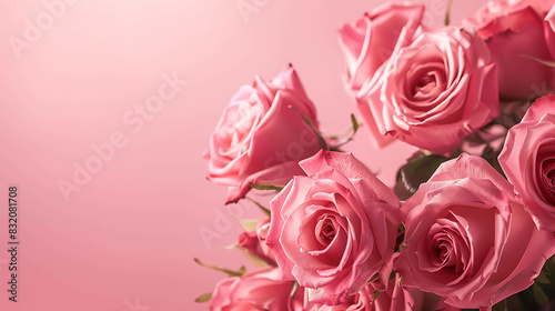 Light pink roses against a pink background. The roses are in focus  while the background is blurred  creating a soft and dreamy look.