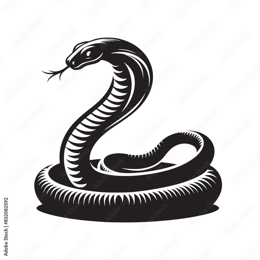 Fototapeta premium Creative Silhouette of Cobra Art Cobra Silhouette Cobra Illustration 