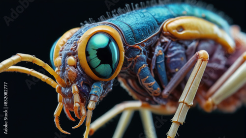 Macro photograph capturing the intricate mutations of mutated alien insects, their alien morphology combining with grotesque abnormalities, Generative AI