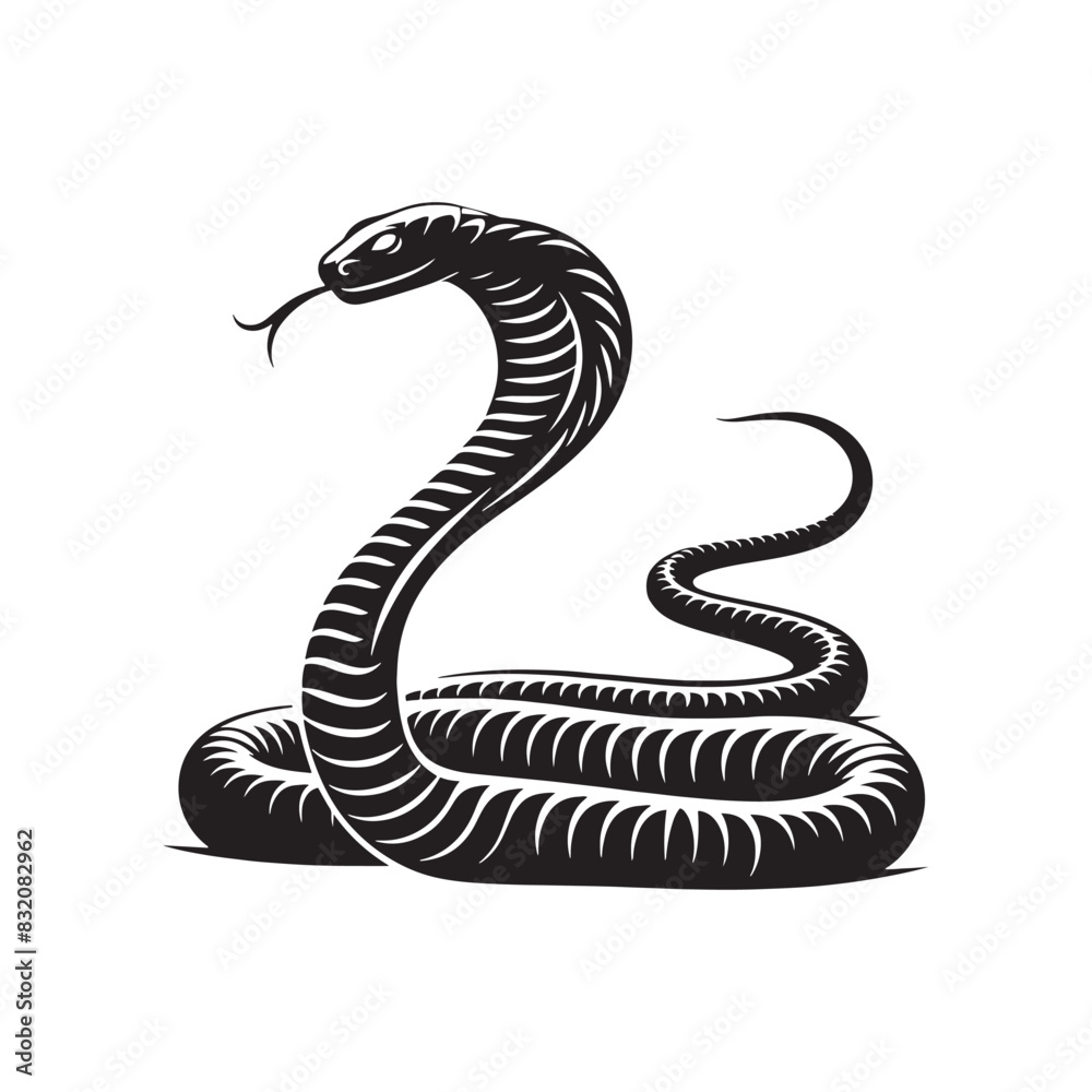 Fototapeta premium Elegant Silhouette of Cobra Cobra Silhouette Cobra Illustration 