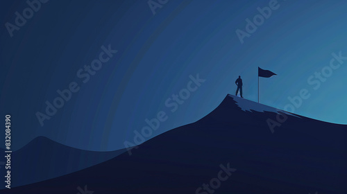 Silhouette of man standing on mountain peak under night sky