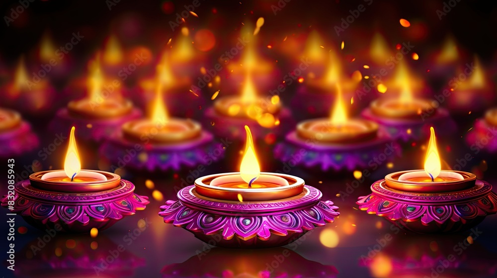 Diwali festival of lights tradition Diya oil lamps background Diwali festival of lights tradition Diya oil lamps background