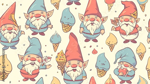 Seamless pattern of hand-drawn pastel-colored leaves and branches, creating a soft and natural design