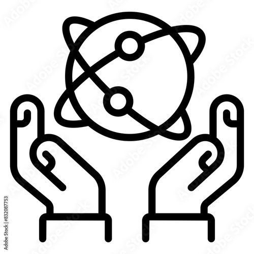 Modern design icon of revolving planet 


