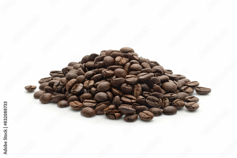 a pile of coffee beans on a white surface a pile of coffee beans on a white surface