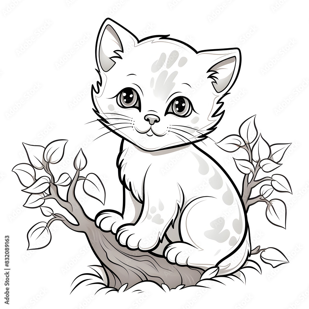 Obraz premium coloring page cat