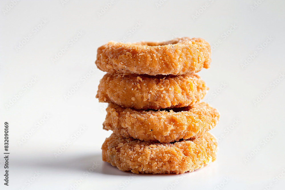 a stack of three donuts sitting on top of each other a stack of three donuts sitting on top of each other