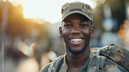 The smiling military man photo