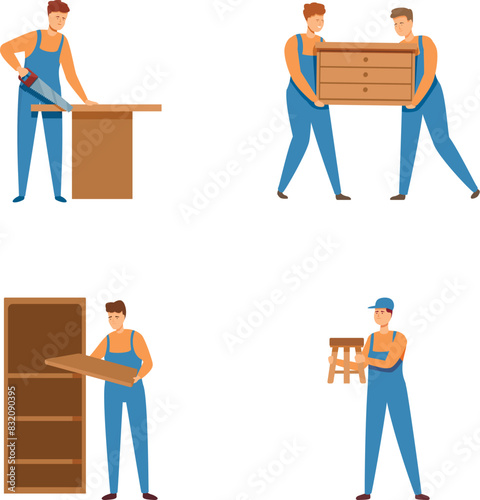 Professional movers working together to efficiently pack, carry, and transport furniture during a residential relocation