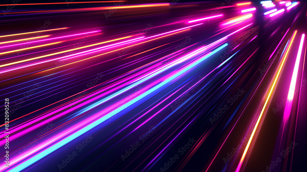 glowing neon light streaks on dark backdrop glowing neon light streaks on dark backdrop