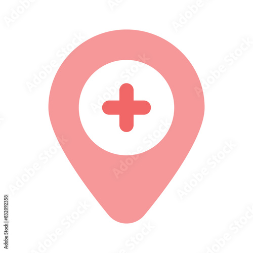 Get this creative icon of add location in editable style