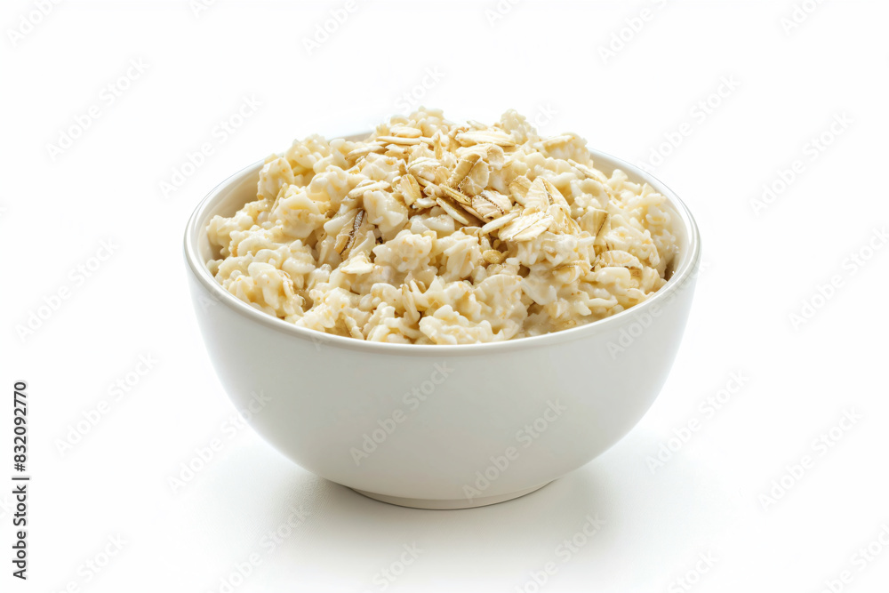 a bowl of cereal is shown on a white surface a bowl of cereal is shown on a white surface