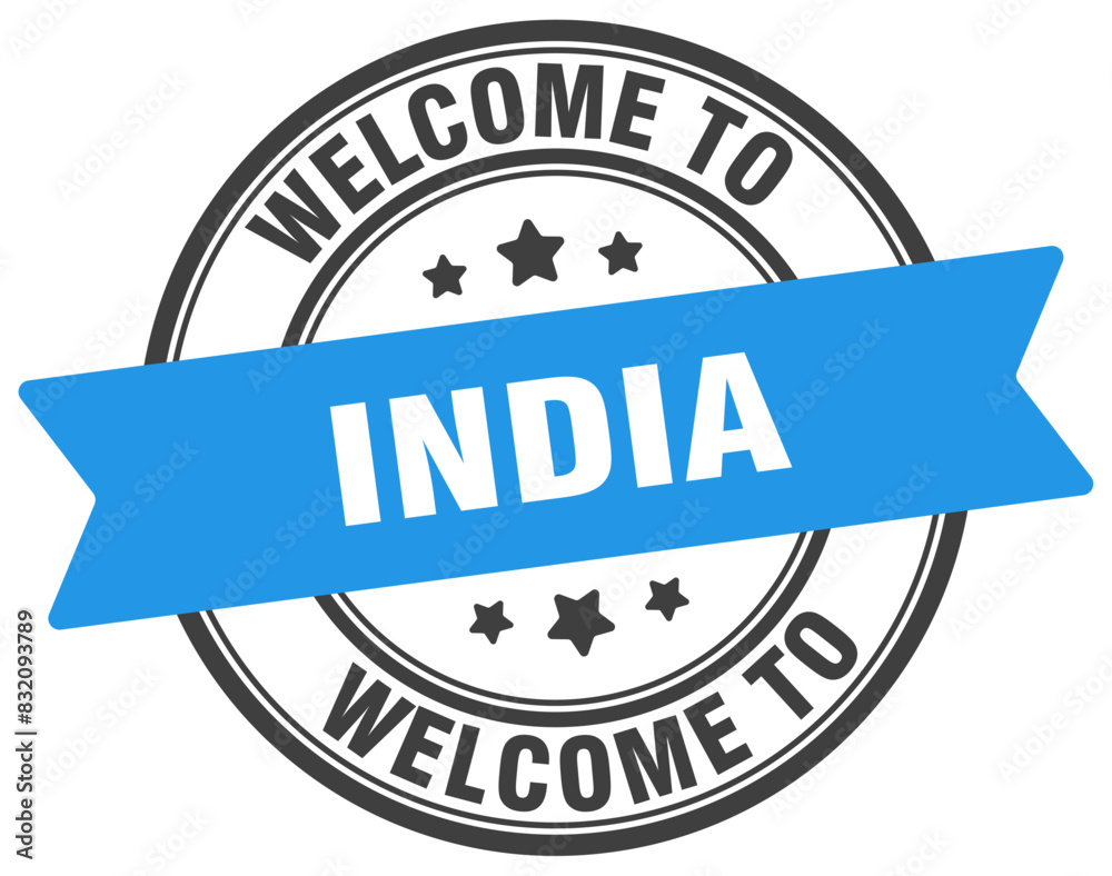 Obraz premium Welcome to India stamp. India round sign