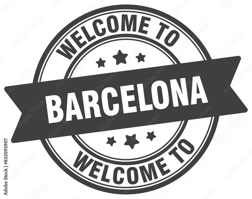 Obraz premium Welcome to Barcelona stamp. Barcelona round sign