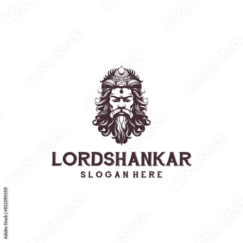 Lord shankar logo vector illustration