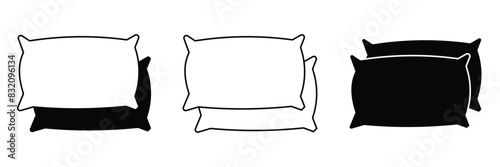 pillow icons set isolated on white background. pillow icon thin line outline linear pillow symbol for logo, web, app, UI. pillow icon simple sign. pillow icon. Pillow. Eps10.
