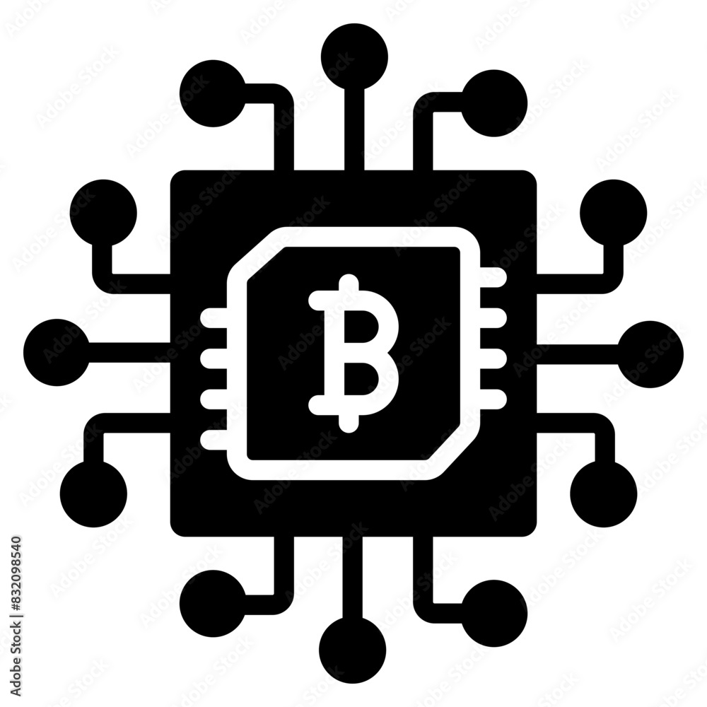 A unique design icon of bitcoin processor
A unique design icon of bitcoin processor