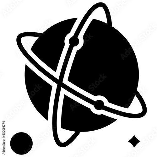 Modern design icon of revolving planet 

