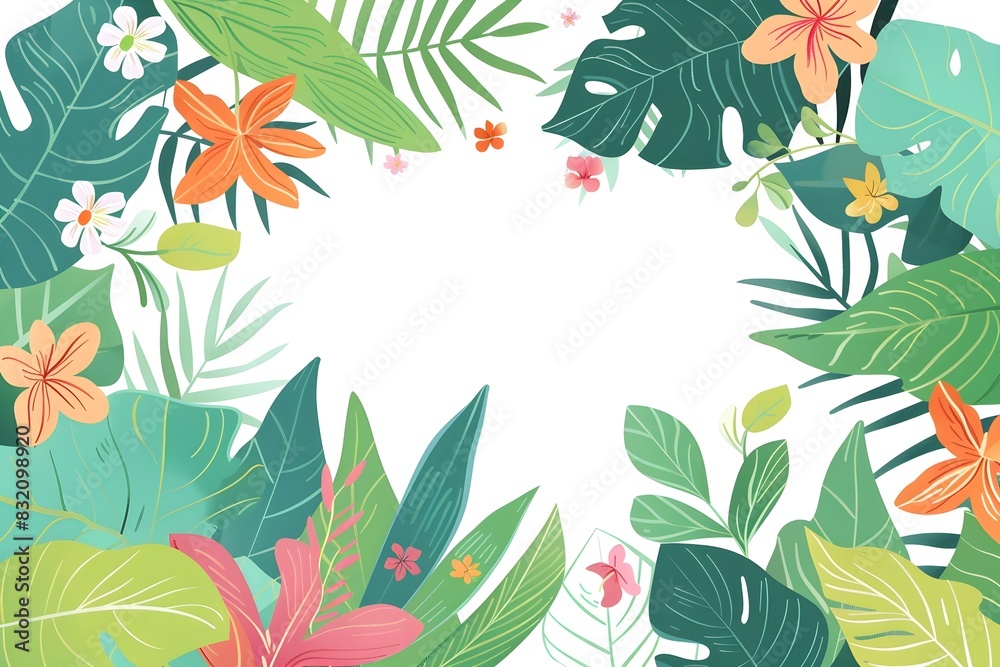 Summer tropical colorful theme frame graphic asset Summer tropical colorful theme frame graphic asset
