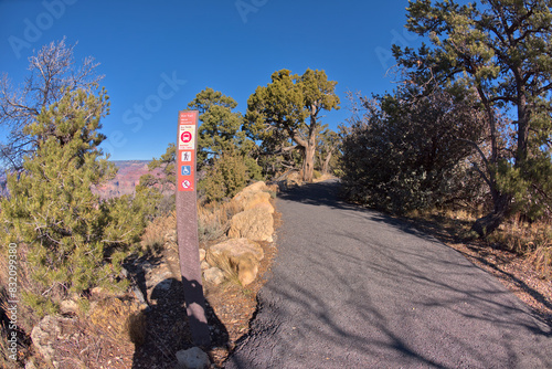 The paved Greenway Trail that runs between Hermits Rest and Pima Point at Grand Canyon, Arizona, United States of America