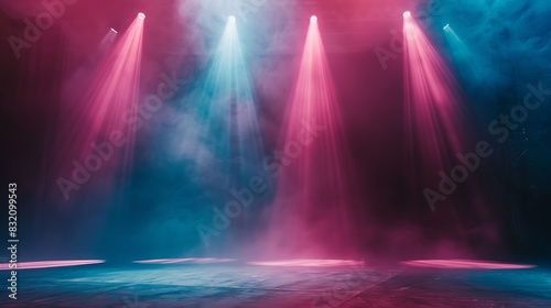 Wallpaper Mural background illustration of empty stage with spotlight Torontodigital.ca