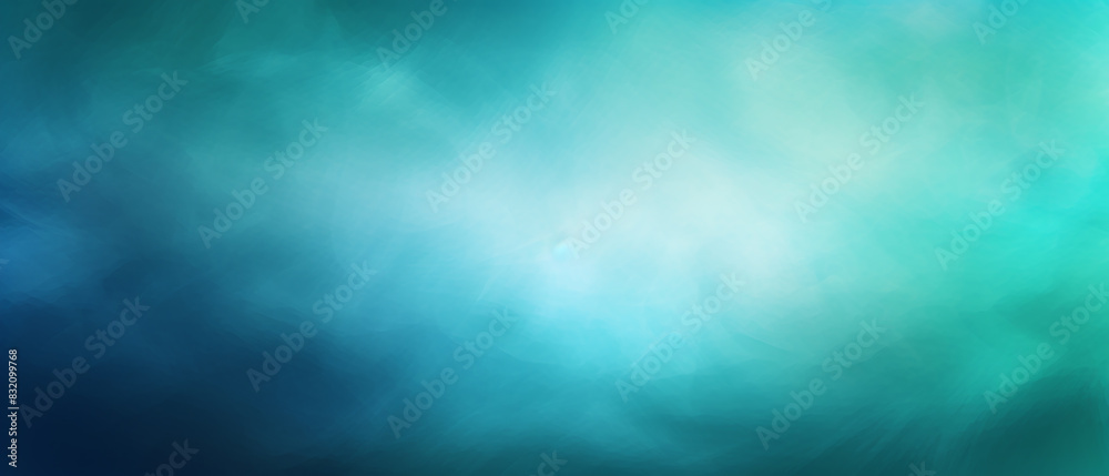 Fototapeta premium Teal blue green white blurred abstract gradient background.