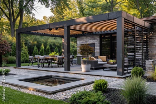 Protected Outdoor Spaces with Minimalist Pergolas and Canopies   © Kristian