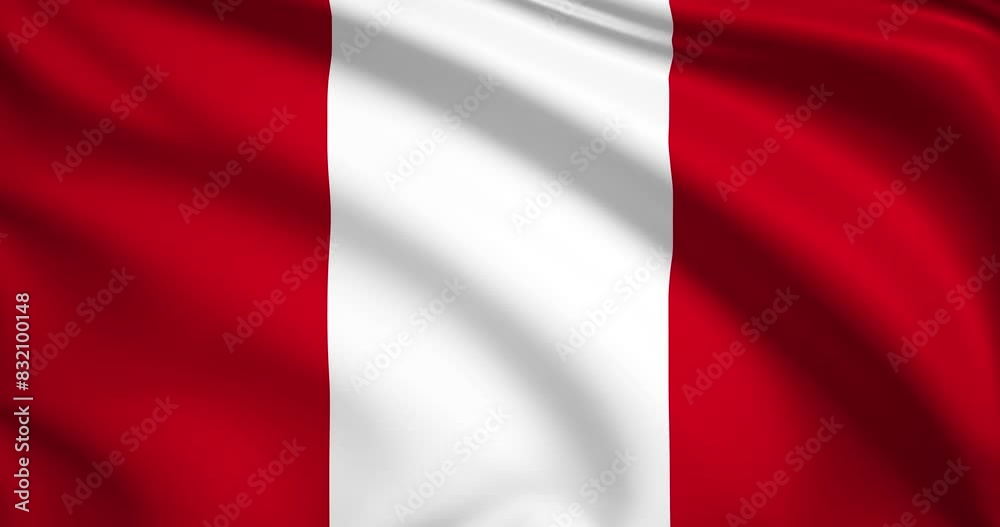 flag of Peru. Peruvian flag background. 4k 60FPS