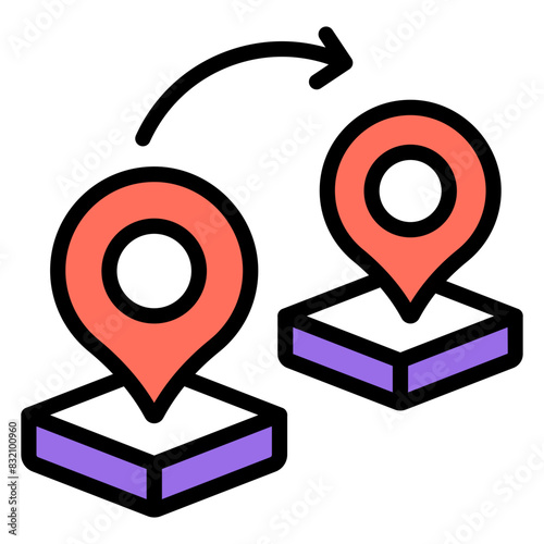 Perfect design icon of route 

