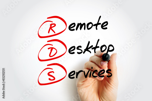 RDS - Remote Desktop Services acronym with marker, technology concept background photo