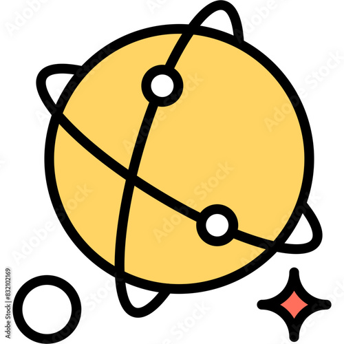 Modern design icon of revolving planet 

