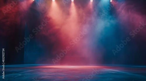 background illustration of empty stage with spotlight