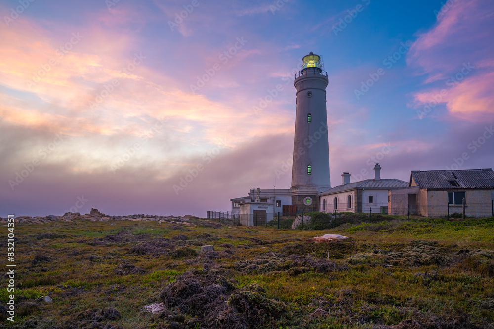 View of Seal Point Lighthouse at sunset, Cape St. Francis, Eastern Cape Province, South Africa View of Seal Point Lighthouse at sunset, Cape St. Francis, Eastern Cape Province, South Africa