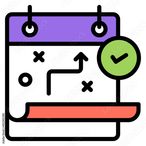 A flat design icon of strategy

